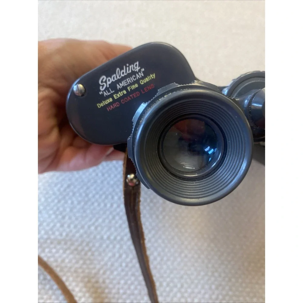 Spalding All American 10 X 50 Binoculars Vintage Black Leather Strap